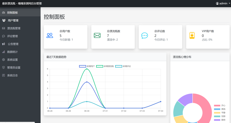 图片[3]-嘎嘎亲测–全新漂流瓶系统源码 全开源 新UI 附安装教程-我的网站