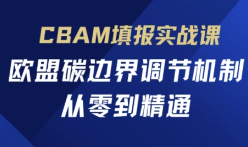 CBAM填报实战课，欧盟碳边界调节机制，从零到精通-我的网站