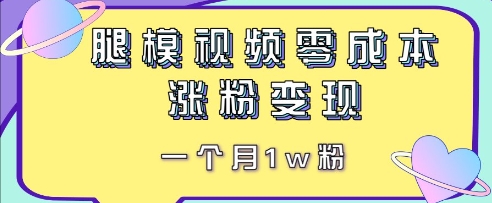 腿模视频，零成本涨粉变现，一个月1w粉-我的网站