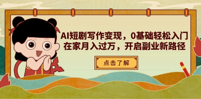（14407期）AI短剧写作变现，0基础轻松入门，在家月入过万，开启副业新路径-我的网站