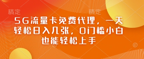 5G流量卡免费代理，一天轻松日入几张，0门槛小白也能轻松上手-我的网站