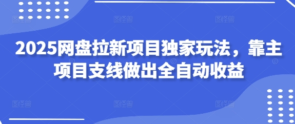 2025网盘拉新项目独家玩法，靠主项目支线做出全自动收益-我的网站