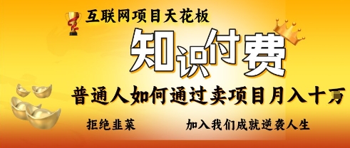 互联网项目天花板，知付付费项目，普通人如何通过卖项目月入十个，拒绝韭菜【揭秘】-我的网站