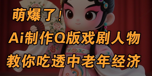用Ai制作Q版戏剧人物，手把手教你吃透中老年经济，5分钟一个成品，多渠道变现-我的网站