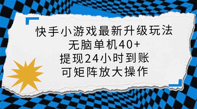 （14166期）快手小游戏最新版升级玩法，新风口，无脑单机日入40+，可批量放大，小…-我的网站