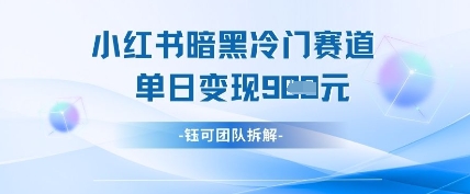 小红书冷门”暗黑”赛道，单日收益多张-我的网站