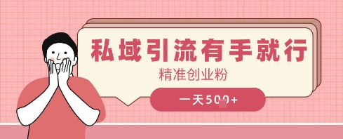 私域引流有手就行，日引500+精准创业粉-我的网站
