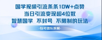 国学视频引流条条10W+点赞当日引流变现超4位数-我的网站