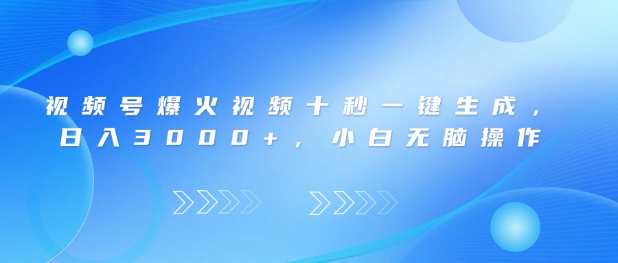（14181期）视频号爆火视频十秒一键生成，日入3000+，小白无脑操作-我的网站