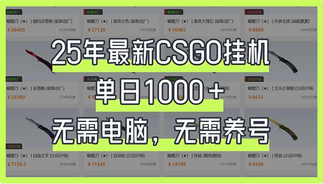 （14178期）25年最新CSGO挂机系统，单日1000+，无需电脑，无需养号，0基础可上手-我的网站