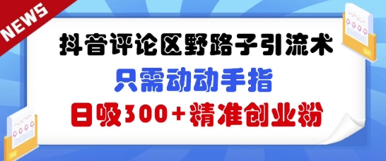 抖音评论区野路子引流术，只需动动手指，日吸300+精准创业粉-我的网站