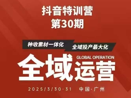 抖音特训营第30期线下培训资料，没有录音视频，正版整理的脑图资料及学员总结核心点-我的网站