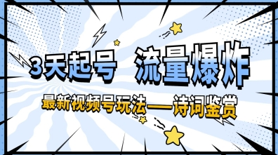 一天收入几张，视频号最新赛道—诗词鉴赏，3天必起，流量爆炸，新人也能轻松上手-我的网站