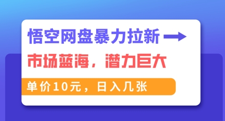 悟空网盘暴力拉新：一单10元，市场空白，日入几张-我的网站