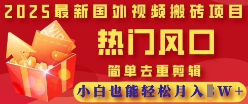 2025最新视频搬砖项目，热门风口，简单去重剪辑，小白也能轻松月入过W-我的网站