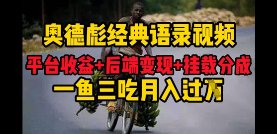 奥德彪经典语录做好一条视频分发全平台，平台收益+后端变现+挂载程序，一鱼三吃多重变现-我的网站