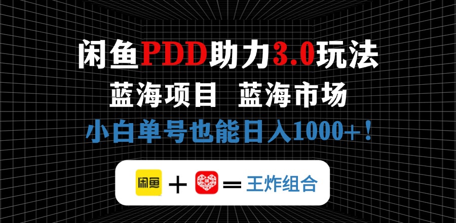 （14516期）闲鱼卖拼多多助力项目，蓝海市场新手也能单号日入1000+-我的网站