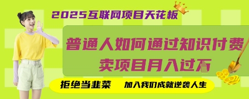 2025互联网项目天花板，普通人如何通过知识付费卖项目月入过W，拒绝当韭菜【揭秘】-我的网站