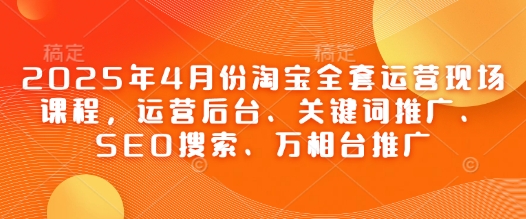 2025年4月份淘宝全套运营现场课程，运营后台、关键词推广、SEO搜索、万相台推广-我的网站