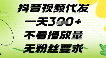 抖音视频代发一天3张+，不看播放量，无粉丝要求【揭秘】-我的网站