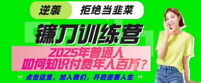 【网创项目终点站-镰刀训练营超级IP合伙人】25年普通人如何通过知识付费实现逆袭【揭秘】-我的网站