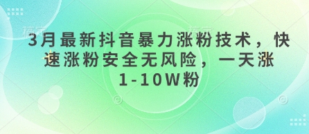 3月最新抖音暴力涨粉技术，快速涨粉安全无风险，一天涨1-10W粉-我的网站