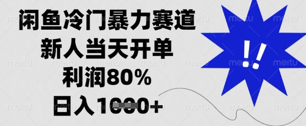 闲鱼冷门暴力赛道，新人当天开单，利润80%，日入数张【揭秘】-我的网站